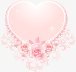 粉色爱心玫瑰花素材