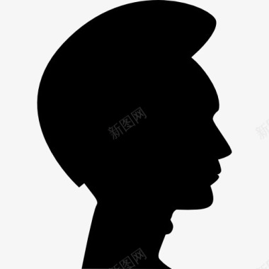 头人的头发的形状在头侧视图的轮廓图标图标
