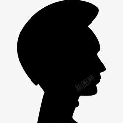 男人侧脸油画人的头发的形状在头侧视图的轮廓图标高清图片