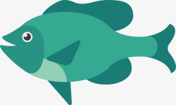 卡通水族馆绿色小鱼矢量图素材