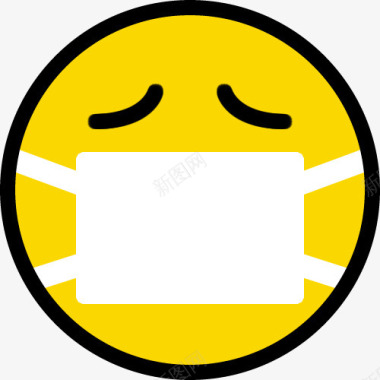 手绘黄色卡通对话框黄色口罩图标图标
