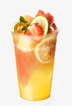 好喝饮品西瓜草莓柠檬果茶高清图片