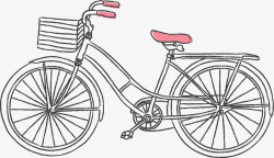 线条自行车装饰图案素材