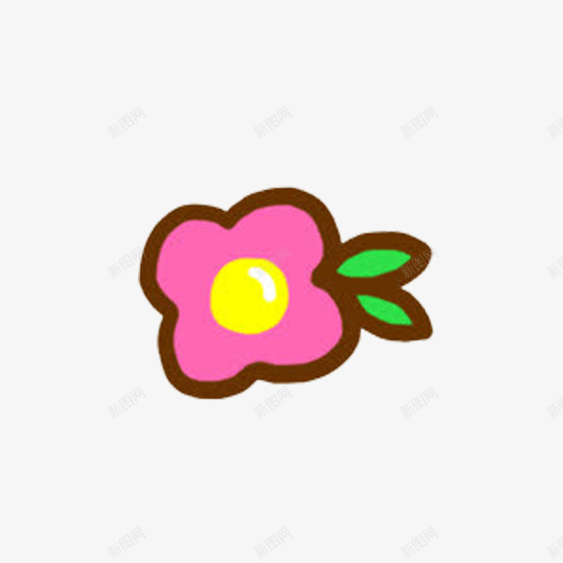 手绘一朵花png免抠素材_88icon https://88icon.com 图案 好看的花 手绘 花 装饰图案