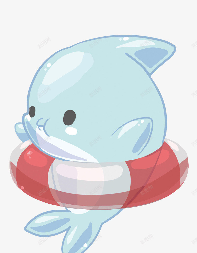 海豚png免抠素材_88icon https://88icon.com 卡通 可爱 大海 海洋 海豚 游泳圈 萌 蓝色