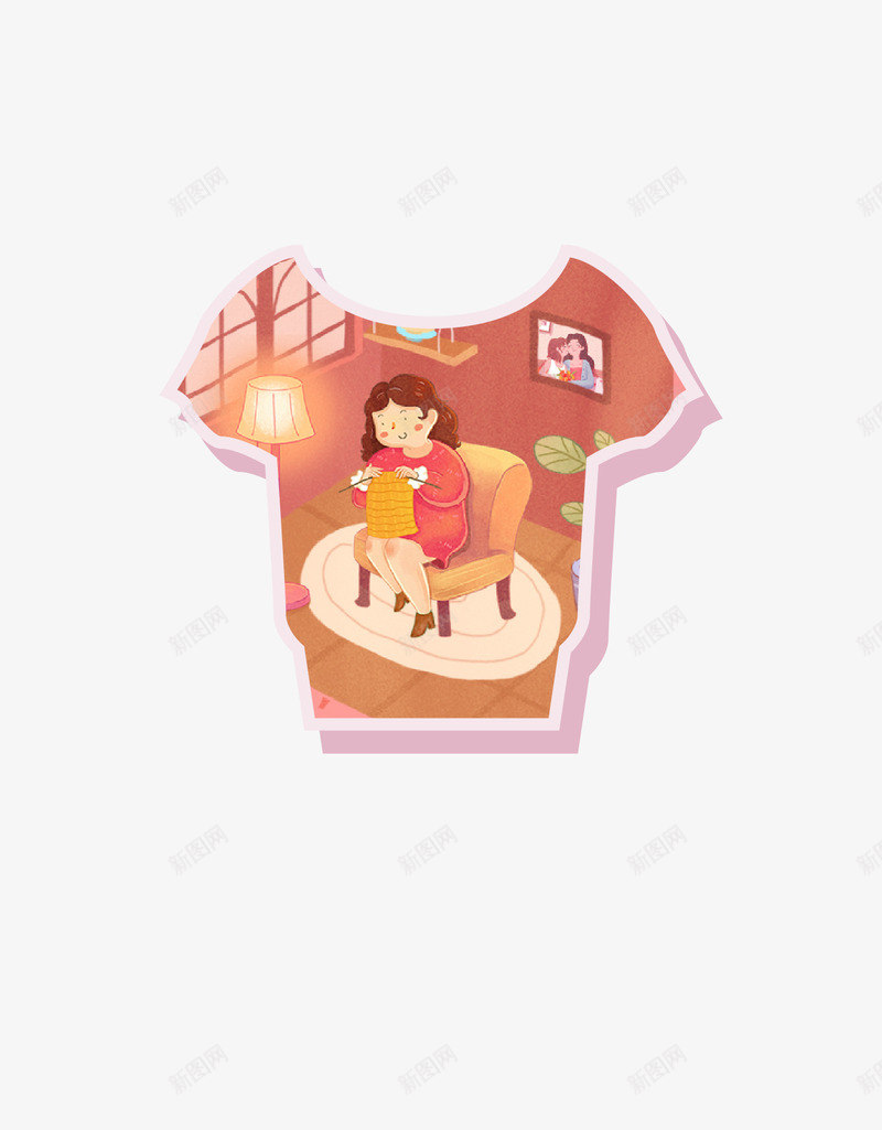 母亲节手绘元素衣服png免抠素材_88icon https://88icon.com 手绘 插画 母亲节 温暖