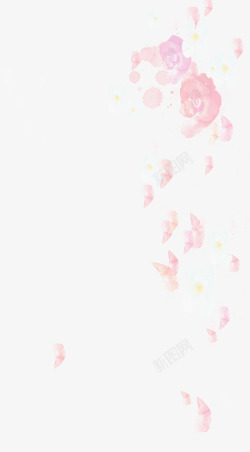 粉色唯美花朵手绘素材