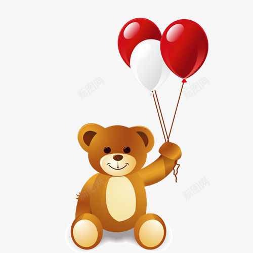 气球和小熊png免抠素材_88icon https://88icon.com 动物 小熊 气球 矢量装饰 红色 装饰