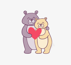 爱情卡通可爱小动物装饰爱情动物素材