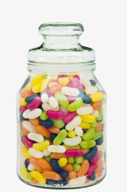 透明玻璃容器里的糖果实物素材
