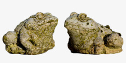 两只青蛙石墩像素材