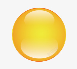 黄色按钮png黄色立体圆形水滴高清图片