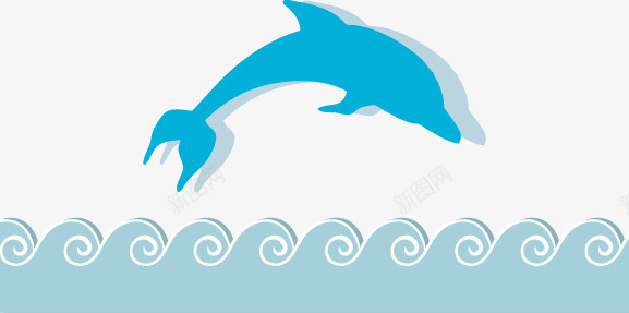 卡通海浪鱼png免抠素材_88icon https://88icon.com 卡通 海浪 鱼