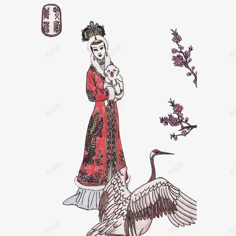 红楼梦插画人物王熙凤png免抠素材_88icon https://88icon.com 中国风 古典 手绘 插画 王熙凤 红楼梦 美女 飞鹤