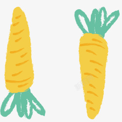 黄色胡萝卜可爱胡萝卜可爱卡通矢量图高清图片