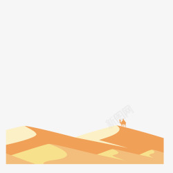 渐变海洋纹理沙漠骆驼风景装饰案矢量图高清图片
