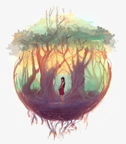 浴缸中的森林素材