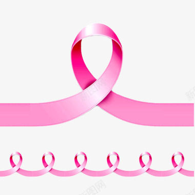 玫粉乳腺癌粉红丝带图标图标