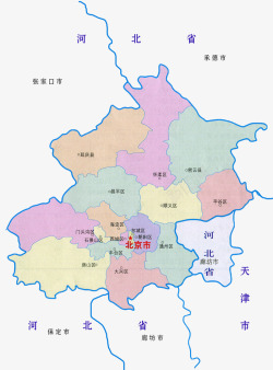 北京和邻县市地图素材
