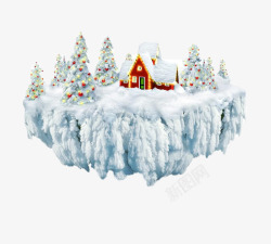 雪地小屋圣诞小屋高清图片
