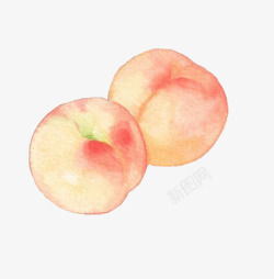 桃子装饰水彩桃子高清图片