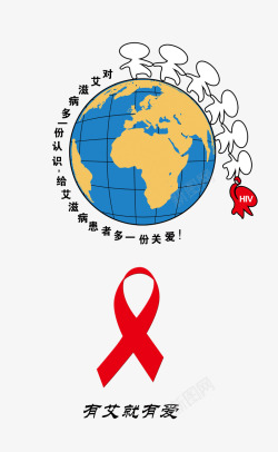 地球关爱艾滋病素材