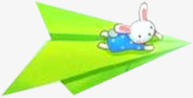 飞机气飞纸飞机兔子向右飞六一儿童节主题高清图片