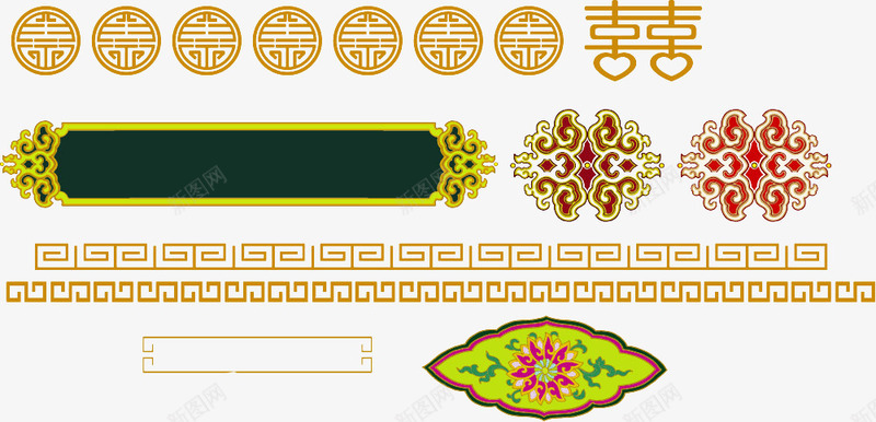 经典花纹png免抠素材_88icon https://88icon.com 丝边 经典花纹 背景底纹 金色丝边 金色背景