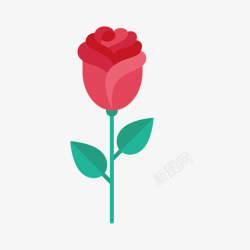 扁平玫瑰玫瑰花扁平化图案矢量图高清图片