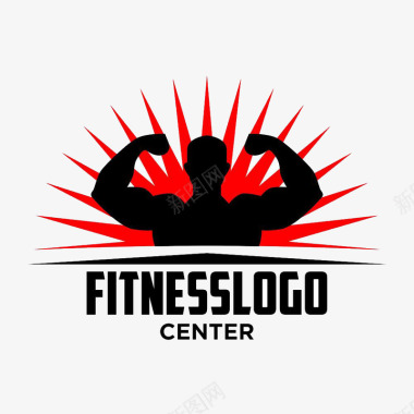 健身男人背影logo图标图标