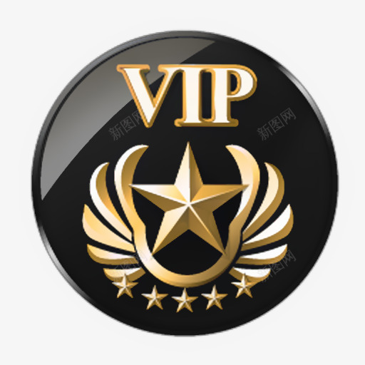 圆形黑色VIP标志png免抠素材_88icon https://88icon.com VIP 会员 会员折扣 星级 标志 海报 翅膀 设计