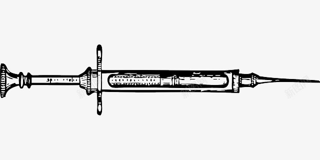 注射器手绘png免抠素材_88icon https://88icon.com 医护 医疗 救治 生命