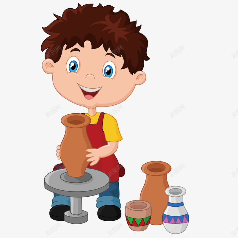 在快乐中玩耍的小孩矢量图ai免抠素材_88icon https://88icon.com 卡通 可爱 快乐 插画 玩泥巴 萌 设计 矢量图