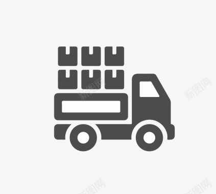 货物卡车标矢量图图标图标
