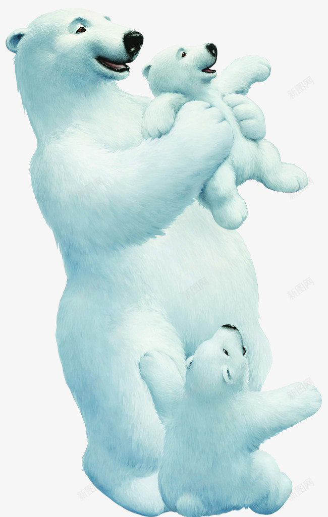 北极熊一家png免抠素材_88icon https://88icon.com 北极熊 可爱 小熊 开心