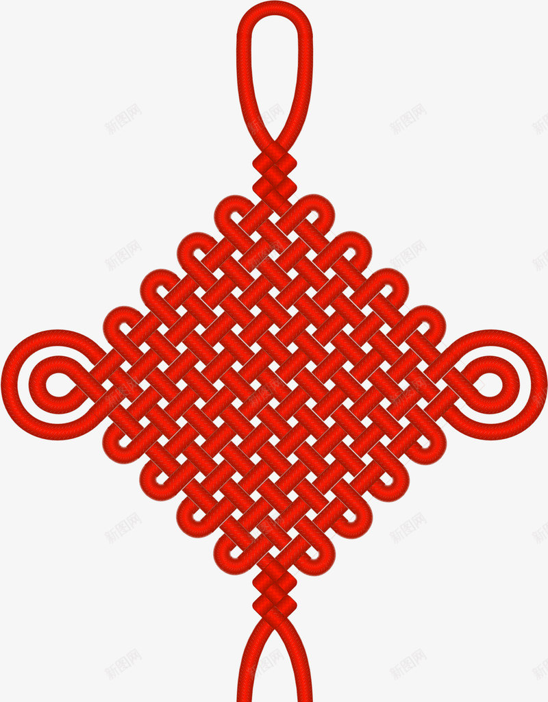 手绘红色中国结喜庆装饰png免抠素材_88icon https://88icon.com 中国 同心结 喜庆 红色 装饰