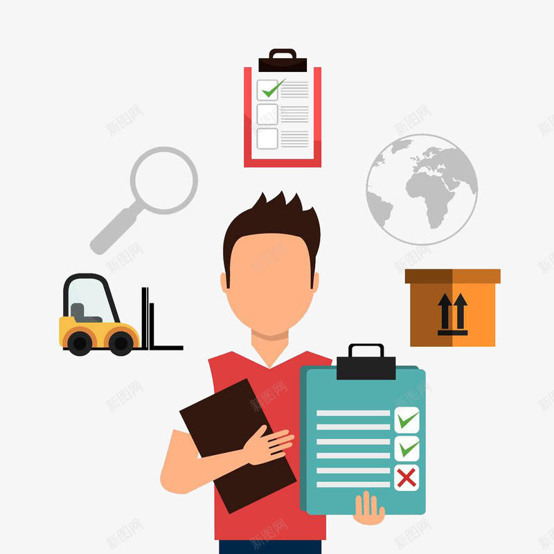 快递记录服务的小哥png免抠素材_88icon https://88icon.com 创意 卡通手绘 员工 快递 男孩 男生 联通货品 记录 运送