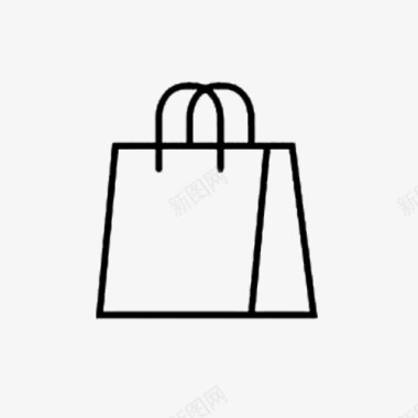 纸质购物袋纸袋拎包简笔画图标图标