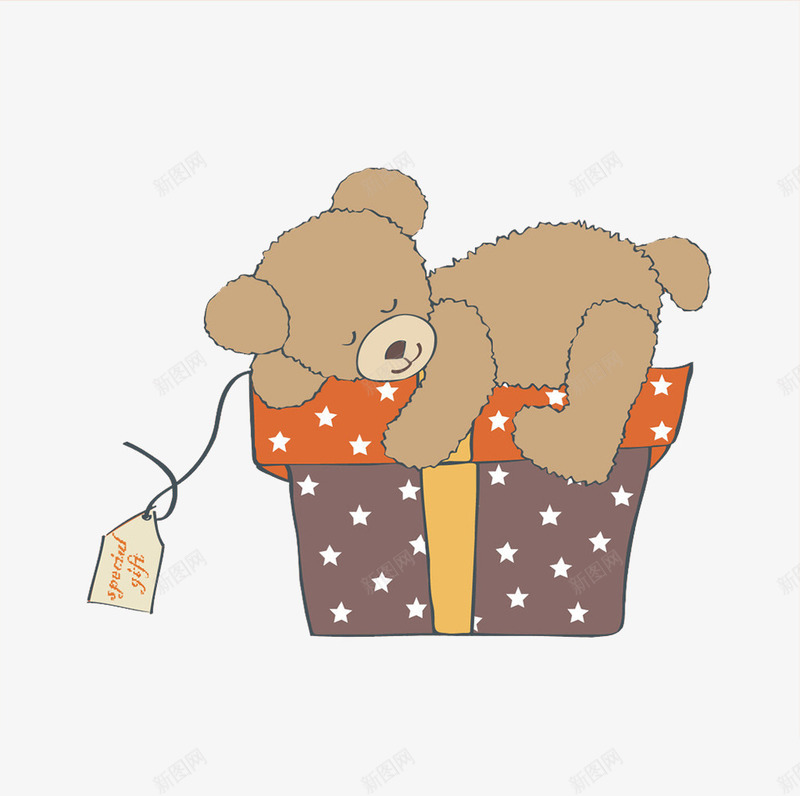 趴在礼物盒上的小熊png免抠素材_88icon https://88icon.com 元素 卡通 小熊 礼物盒