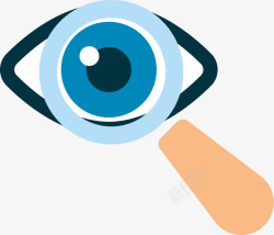 蓝色眼睛视力检查眼睛放大镜高清图片