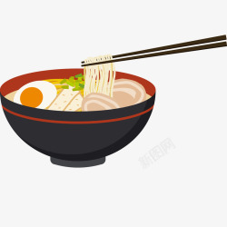 吃货节logo卡通碗里的面条食物矢量图高清图片