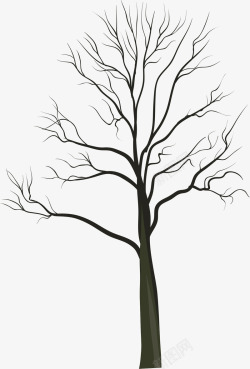 黑色语言树设计手绘枯树矢量图高清图片