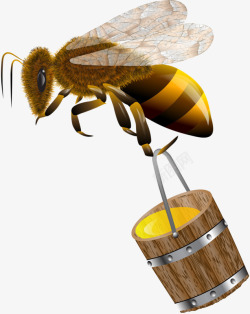 勤劳的卡通手绘蜜蜂高清图片