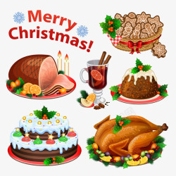 蛋糕小食鸡圣诞食物高清图片