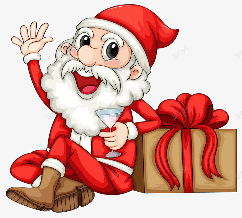 靠着礼物盒的圣诞老人png免抠素材_88icon https://88icon.com 圣诞 圣诞老人 平安夜 白胡子爷爷 老人 西方节日 送礼 长胡子的男人