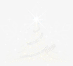 简约圣诞树圣诞节白色圣诞树高清图片