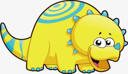 黄色蜗牛壳手绘卡通可爱动物黄色恐龙素矢量图高清图片