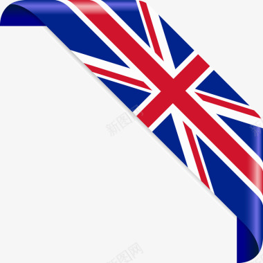 英国弯曲的英国旗子图矢量图图标图标