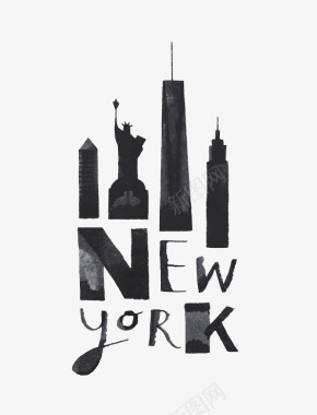 纽约纽约建筑图标元素图标