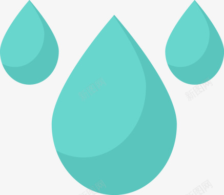 绿色PNG蓝色水滴矢量图图标图标